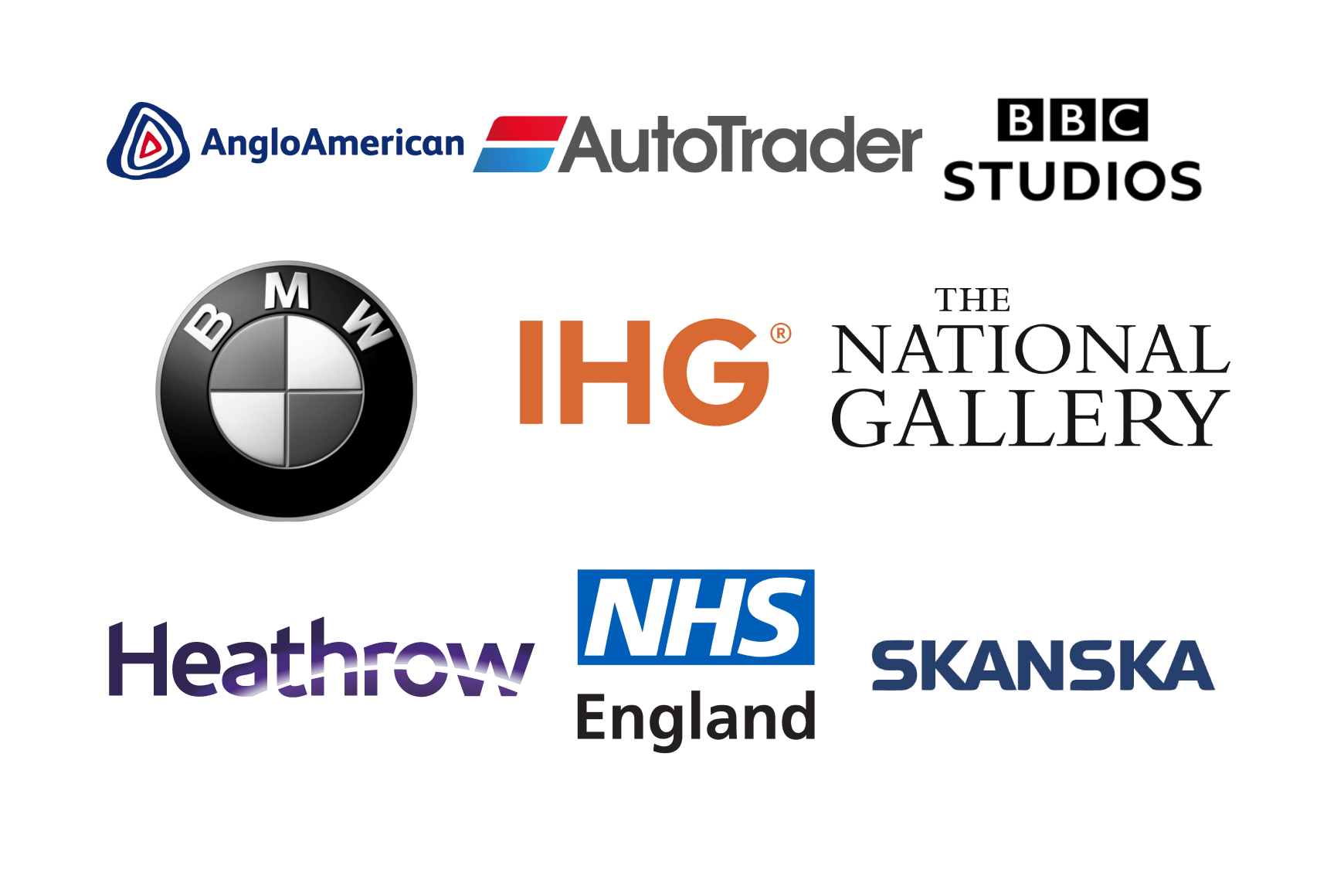 Change 100 partners AngloAmerican, Auto Trader, BBC Studios, BMW, IHG, The National Gallery, Heathrow, NHS England, Skanska